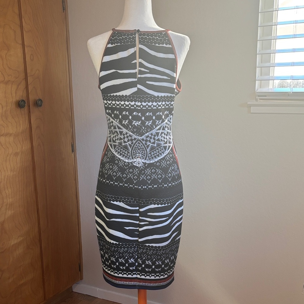 Hale Bob Spaghetti Strap Halter scuba dress size L - Picture 3 of 14